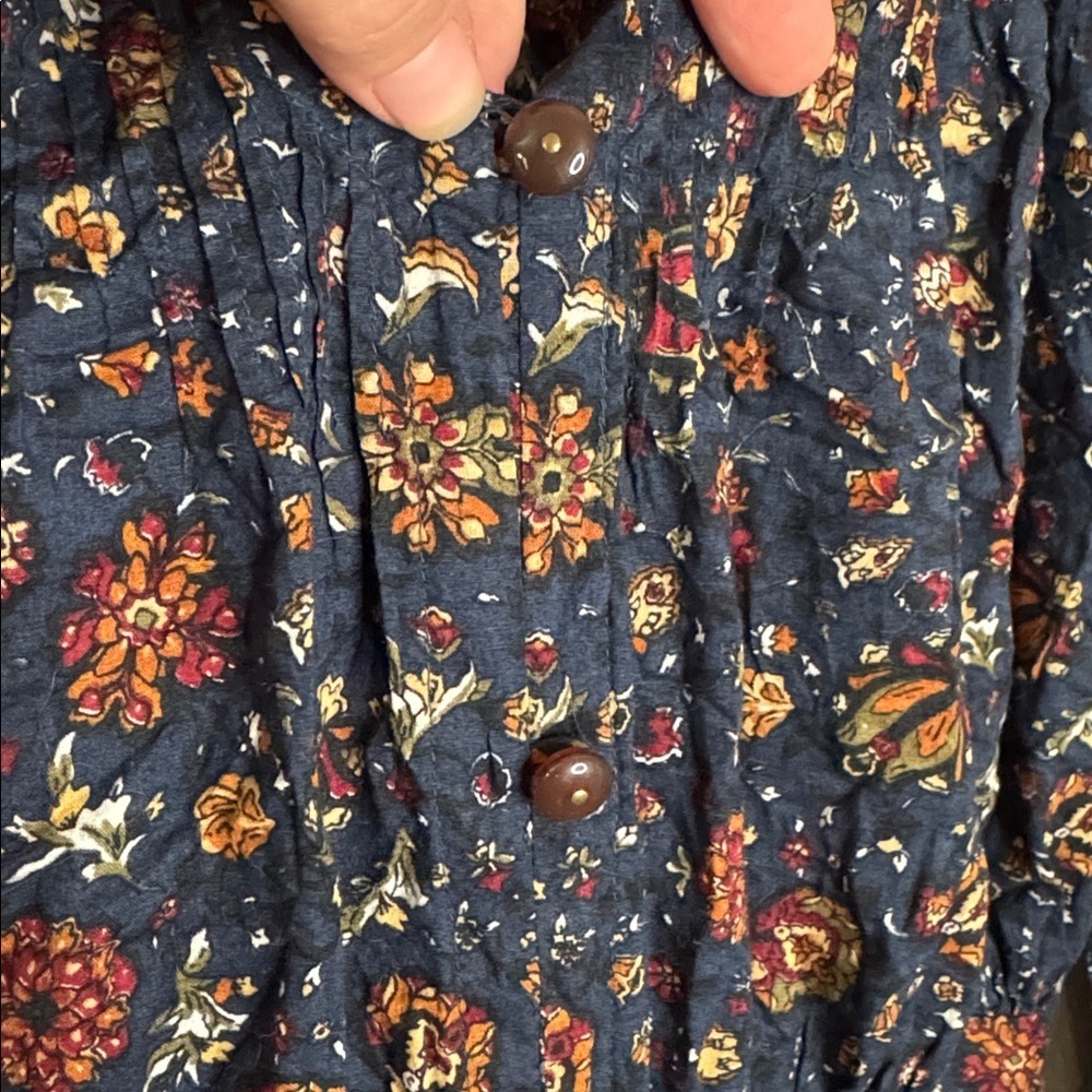Veronica Beard Shireen Dress Ink Multi Vine Floral Long Sleeve Cotton Midi - Picture 7 of 16